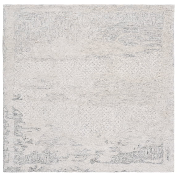 SAFAVIEH Harvest Corine Distressed Area Rug, Silver/Ivory, 6' x 6' Square