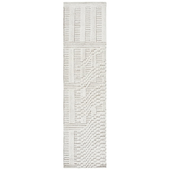 SAFAVIEH Harvest Glenna Geometric Runner Rug, Natural/Ivory, 2'3" x 9'