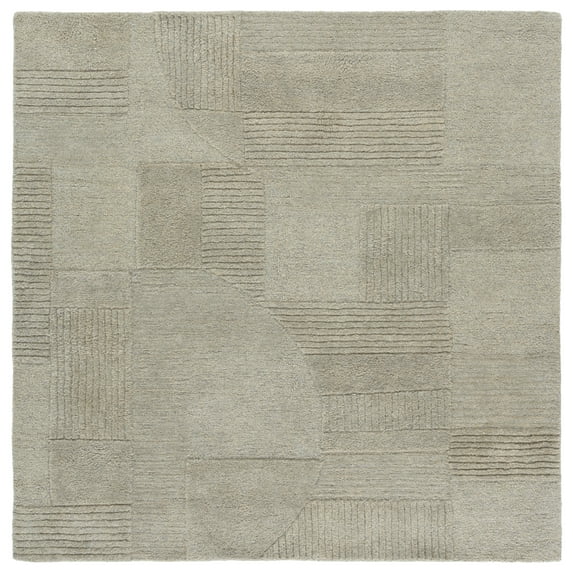 SAFAVIEH Harvest Salome Geometric Area Rug, Sage/Grey, 6' x 6' Square