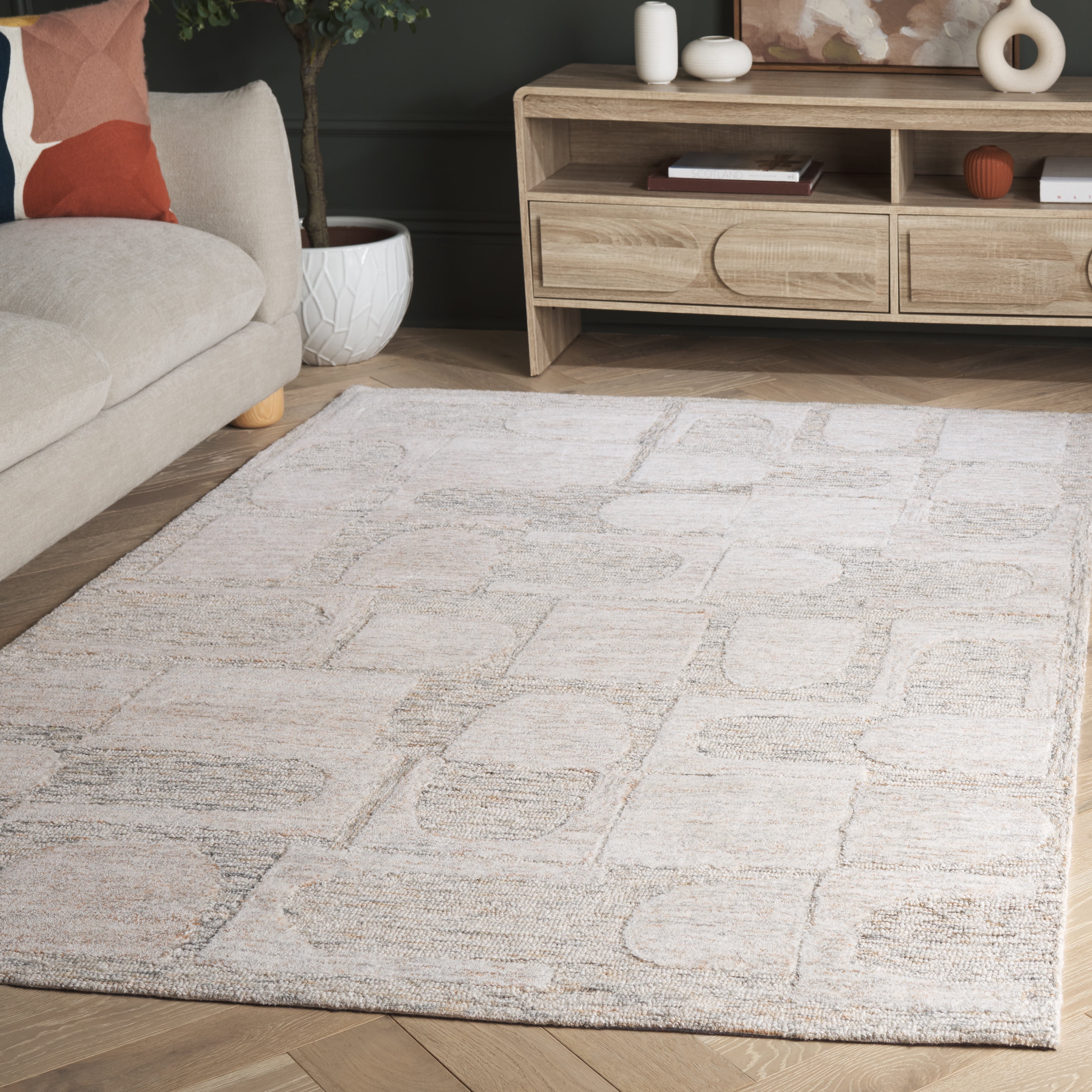 Safavieh Harvest Tobias Geometric Area Rug, Gray/Rust, 4' x 6'