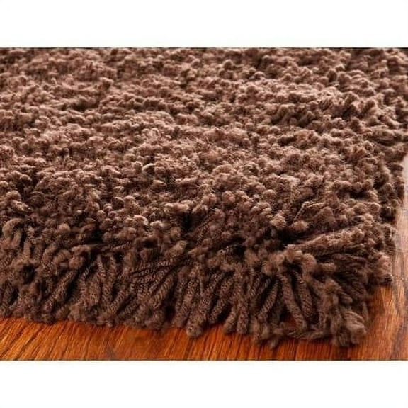 SAFAVIEH Harvey Solid Plush Shag Area Rug, Chocolate, 9'6" x 13'6"