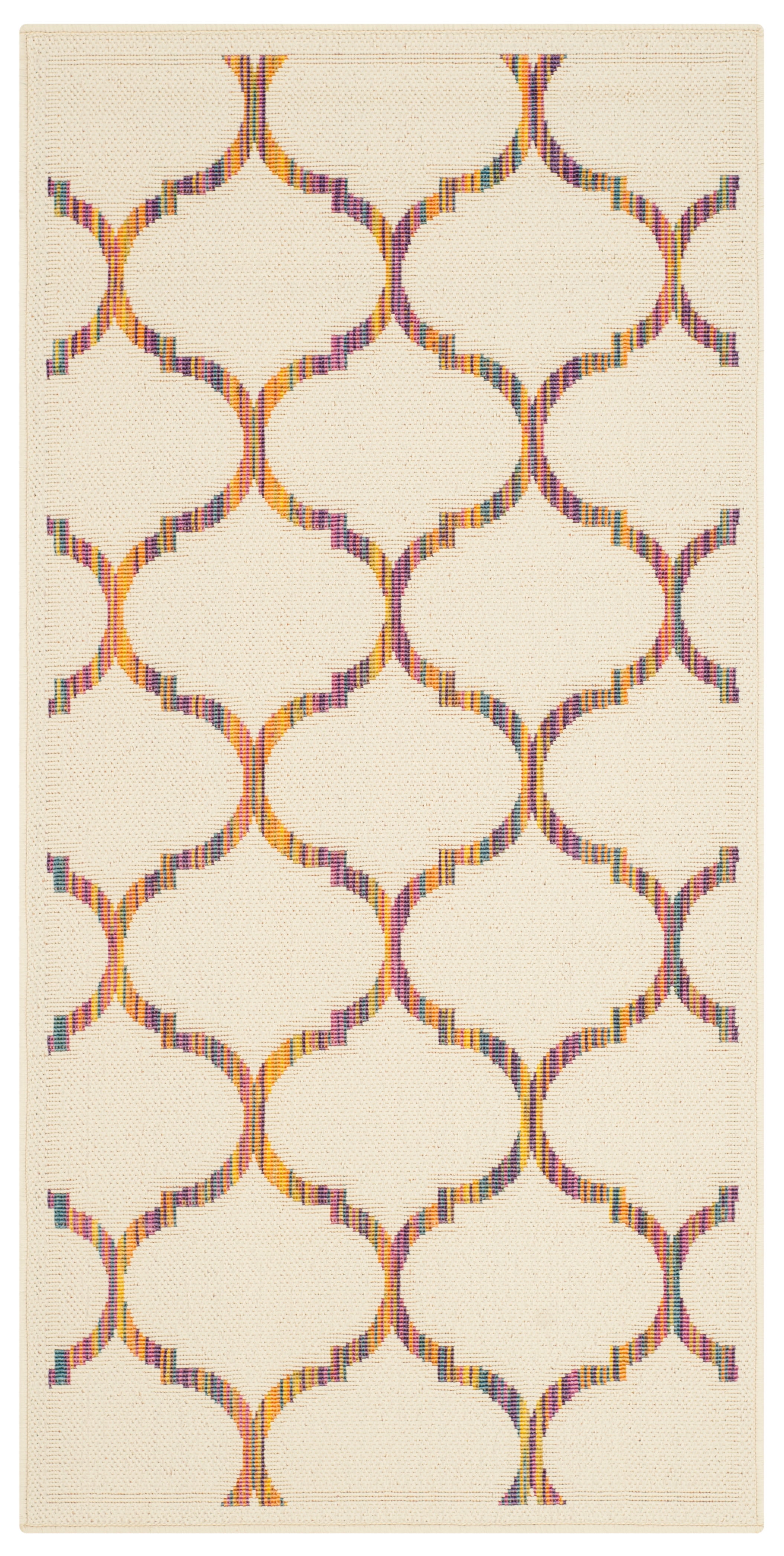 Multicolor Geometric Pattern Kids' Rectangular Synthetic Rug