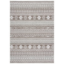 SAFAVIEH Havana Finn Geometric Indoor/Outdoor Area Rug, Light Brown/Ivory, 8' x 10'