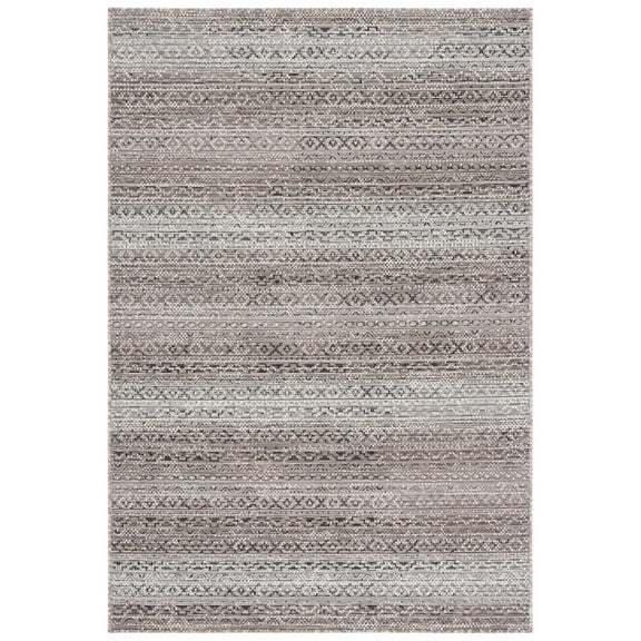 SAFAVIEH Havana Flora Striped Indoor/Outdoor Area Rug, Light Brown/Ivory, 4'5" x 6'5"