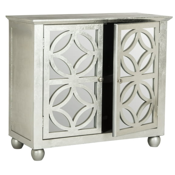 SAFAVIEH Havana Geometric Glam 2 Tier Storage Chest, Silver Leaf