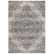 SAFAVIEH Havana Gisselle Geometric Indoor/Outdoor Area Rug, Light Brown/Black, 8' x 10'