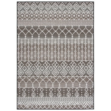 SAFAVIEH Havana Mario Geometric Indoor/Outdoor Area Rug, Brown/Ivory, 9' x 12'