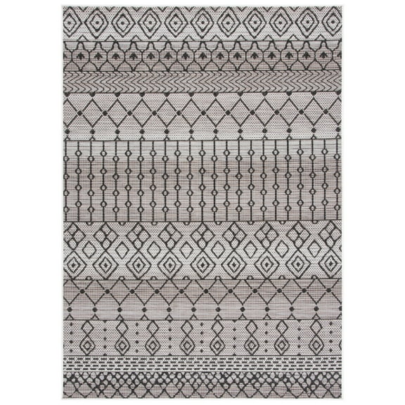 SAFAVIEH Havana Mario Geometric Indoor/Outdoor Area Rug, Light Brown/Black, 8' x 10'