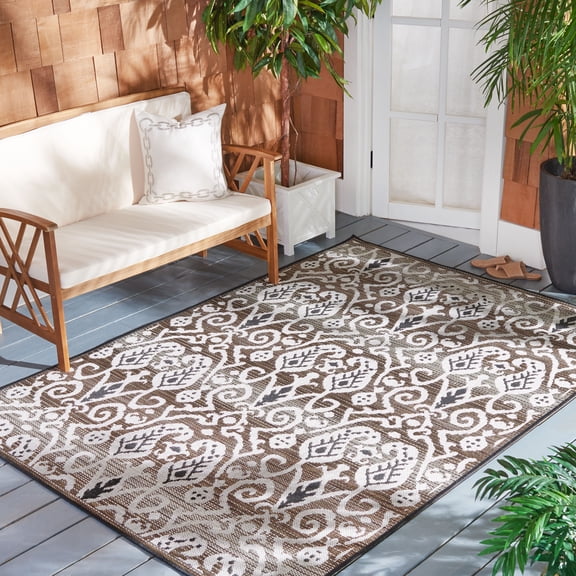 Safavieh Havana Sylvanus Geometric Indoor/Outdoor Area Rug, Light Brown/Ivory, 4'5" x 6'5"