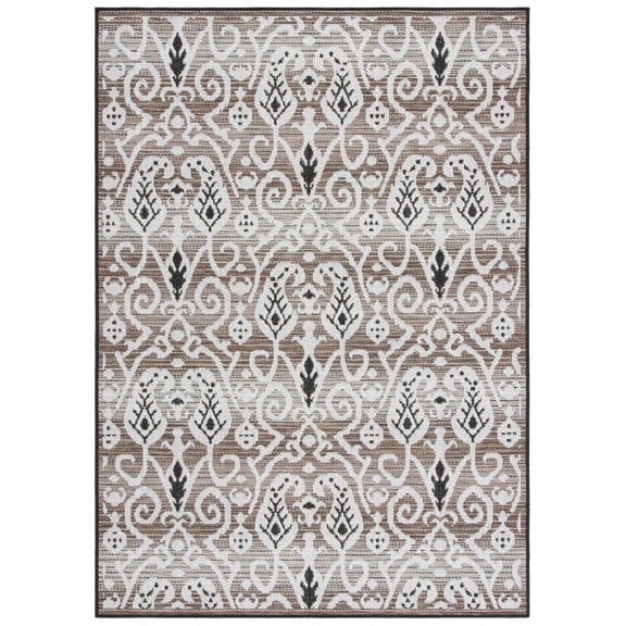 SAFAVIEH Havana Sylvanus Geometric Indoor/Outdoor Area Rug, Light Brown/Ivory, 8' x 10'