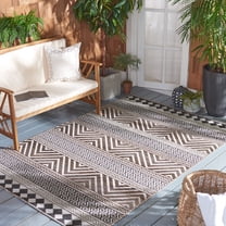 Safavieh Havana Timothy Geometric Indoor/Outdoor Area Rug, Light Brown/Black, 5'5" x 7'7"