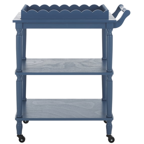 SAFAVIEH Haven 3-Tier Wood Kitchen Serving Cart, Blue