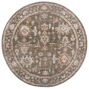 SAFAVIEH Hazel Amaia Oriental Area Rug, Green/Ivory, 6' x 6' Round