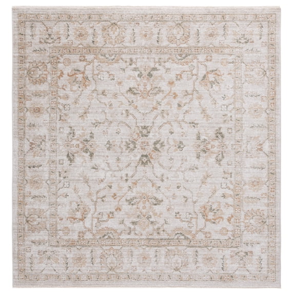 SAFAVIEH Hazel Delores Oriental Area Rug, Ivory/Beige, 6' x 6' Square