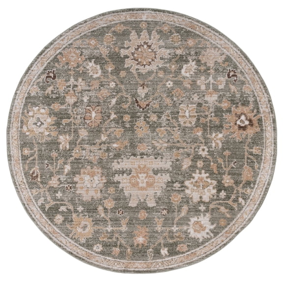 SAFAVIEH Hazel Faye Floral Area Rug, Green/Beige, 6' x 6' Round