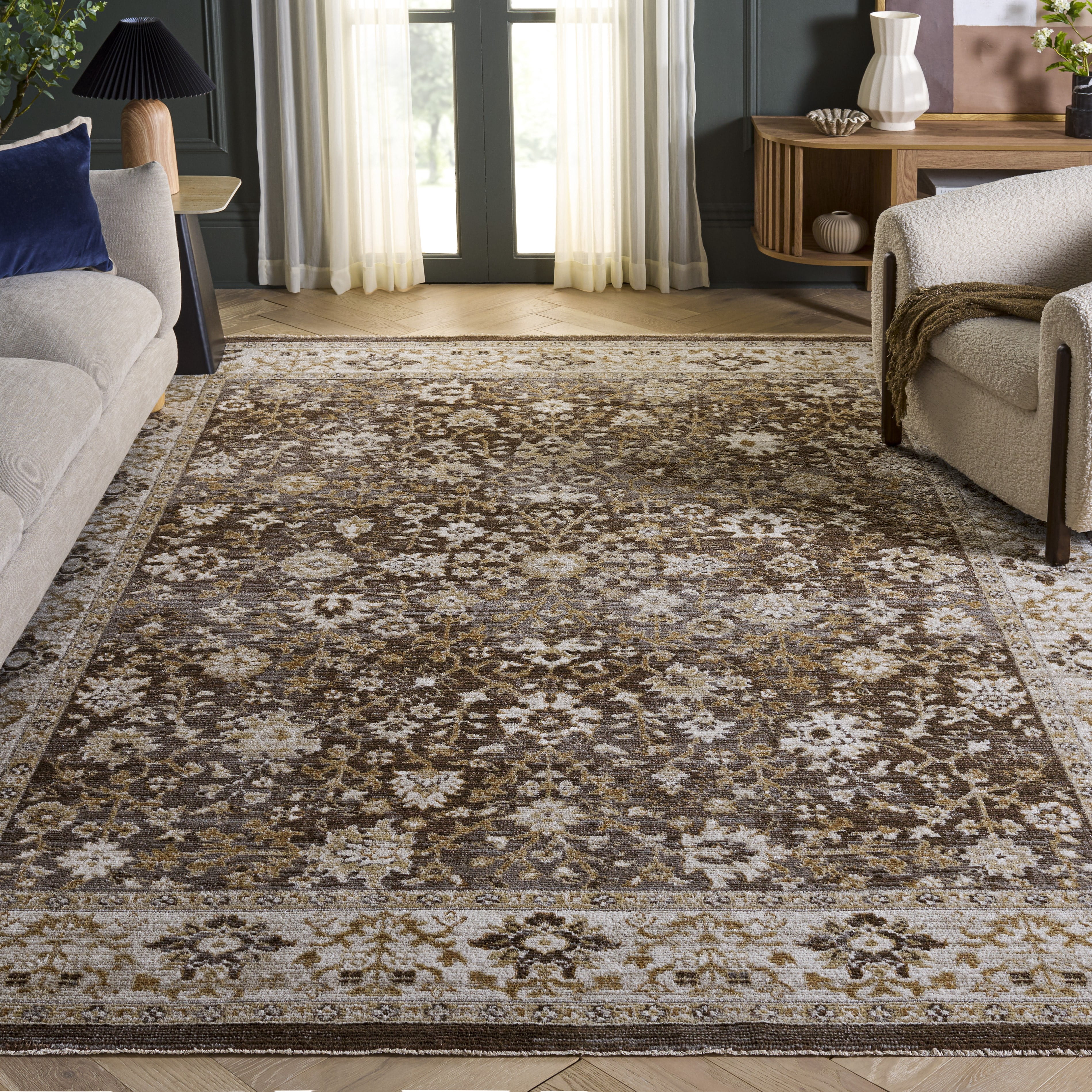 Safavieh Hazel Henley Oriental Area Rug, Brown/Ivory, 9' x 12'