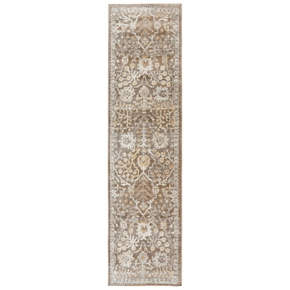 SAFAVIEH Hazel Marissa Oriental Runner Rug, Brown/Ivory, 2' x 8'