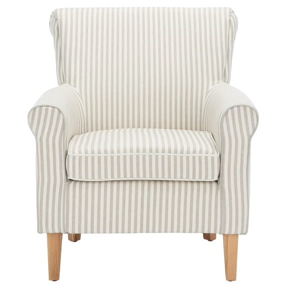 SAFAVIEH Hazina Modern Style Club Chairs, Beige Stripe (30 in. W x 32.8 in. D x 35.4 in. H)