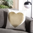 thumbnail image 1 of SAFAVIEH Heart Of Gold 16" x 16" Simple and Casual Pillow, White/Beige, 1 of 4