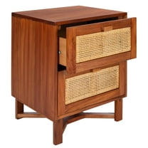 SAFAVIEH Hedwig Coastal 2 Drawer Nightstand, Natural