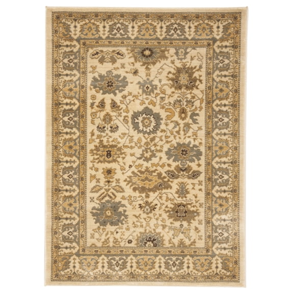 SAFAVIEH Heirloom Alexanndria Traditional Area Rug, Cream/Blue, 4' x 5'7"