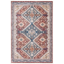 SAFAVIEH Heirloom Alyx Oriental Polyester Area Rug, Navy/Rust, 8' x 10'