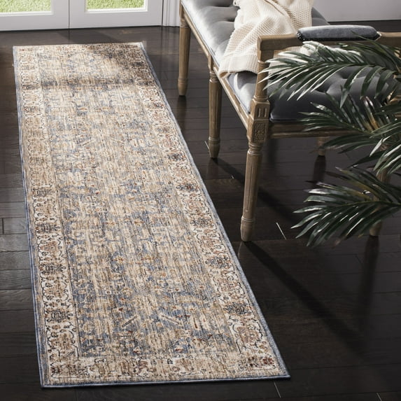Safavieh Heirloom Selena Oriental Polyester Runner Rug, Light Blue/Ivory, 2' x 8'