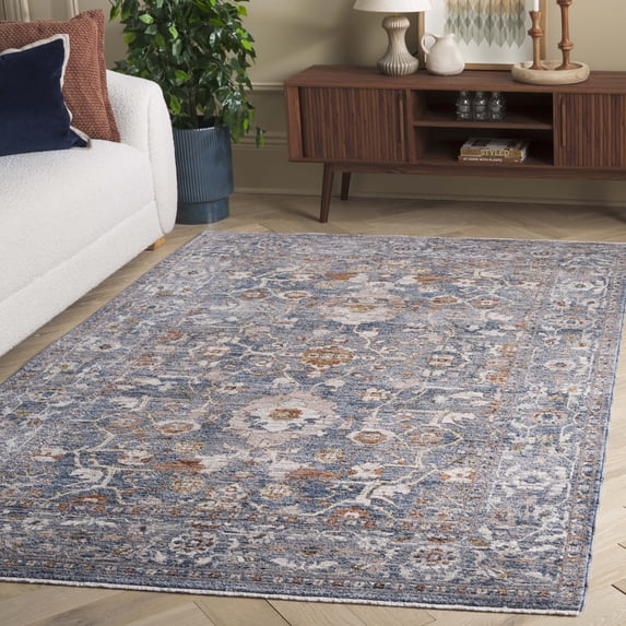 Safavieh Heirloom Emely Oriental Polyester Area Rug, Blue/Gray, 4' x 6'