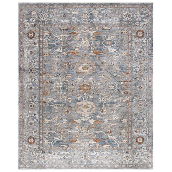 SAFAVIEH Heirloom Emely Oriental Polyester Area Rug, Blue/Grey, 8' x 10'