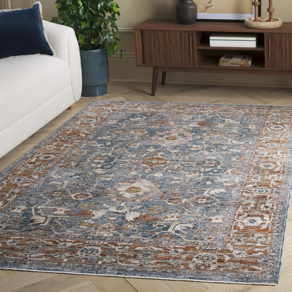 Safavieh Heirloom Jayce Oriental Polyester Area Rug, Gray/Blue Rust, 2'6" x 4'