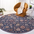 thumbnail image 1 of Safavieh Heirloom Kenelm Floral Polyester Area Rug, Navy/Beige, 6'7" x 6'7" Round, 1 of 11