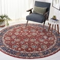 thumbnail image 1 of Safavieh Heirloom Sharla Oriental Polyester Area Rug, Rust/Navy, 6'7" x 6'7" Round, 1 of 11