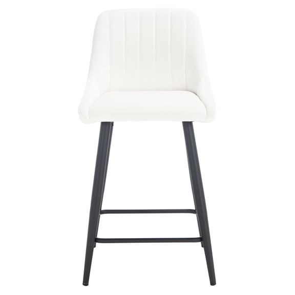 SAFAVIEH Helga Square Mid Back Counter Stool, Ivory/Black