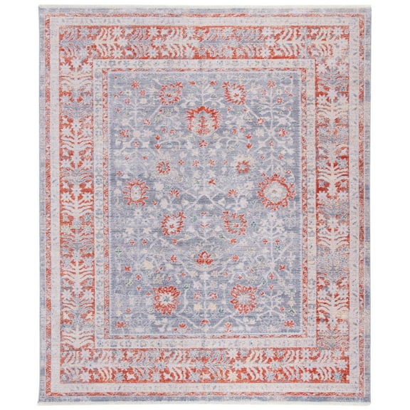 SAFAVIEH Hellenic Marquis Medallion Area Rug, Grey/Rust, 8' x 10'