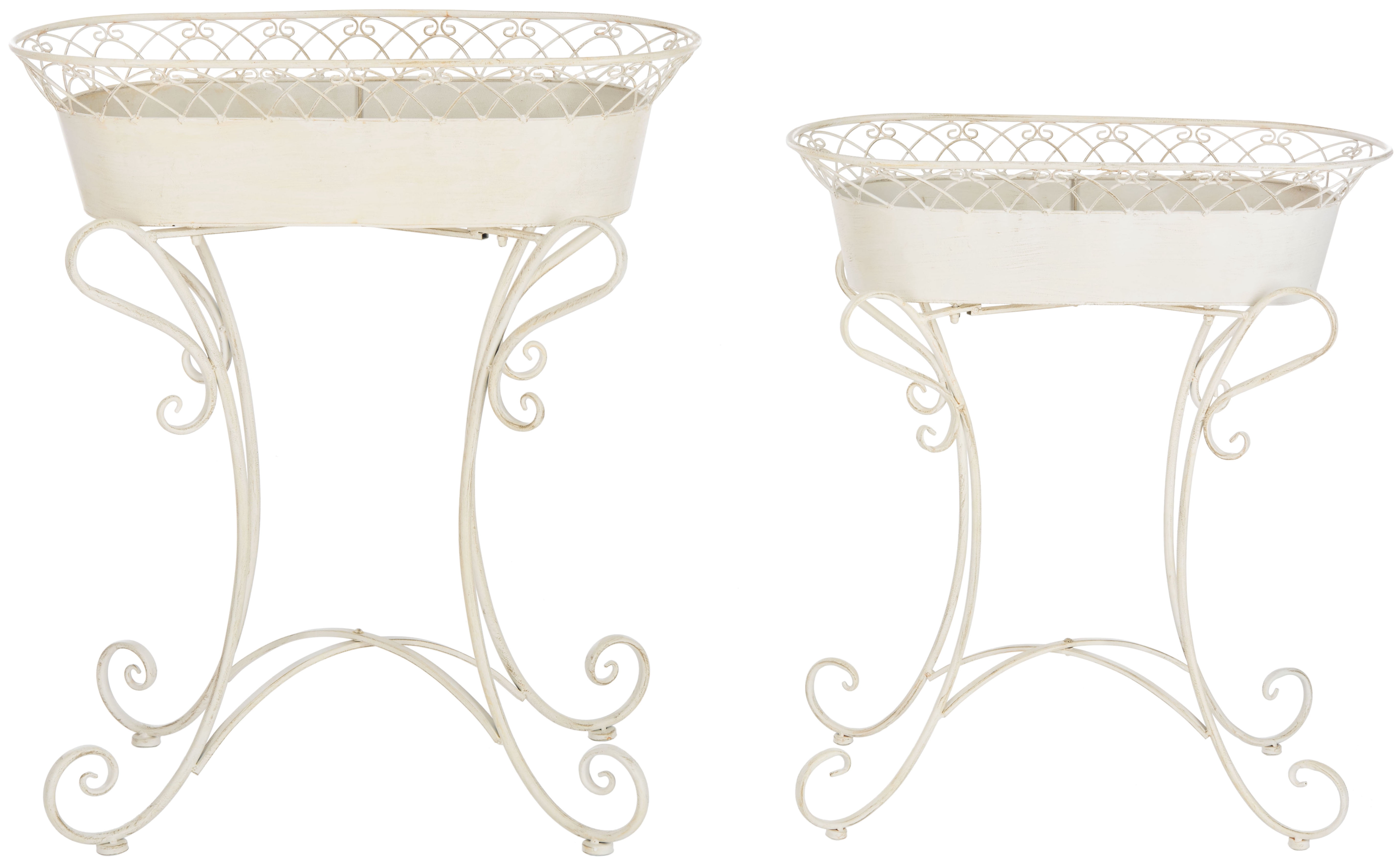 SAFAVIEH Hendrick Solid Outdoor Patio Planters, Pearl White, Set of 2