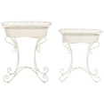 thumbnail image 1 of SAFAVIEH Hendrick Solid Outdoor Patio Planters, Pearl White, Set of 2, 1 of 8