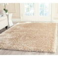 thumbnail image 1 of SAFAVIEH Henley Solid South Beach Polyester Shag Area Rug, Champagne, 4' x 6', 1 of 9