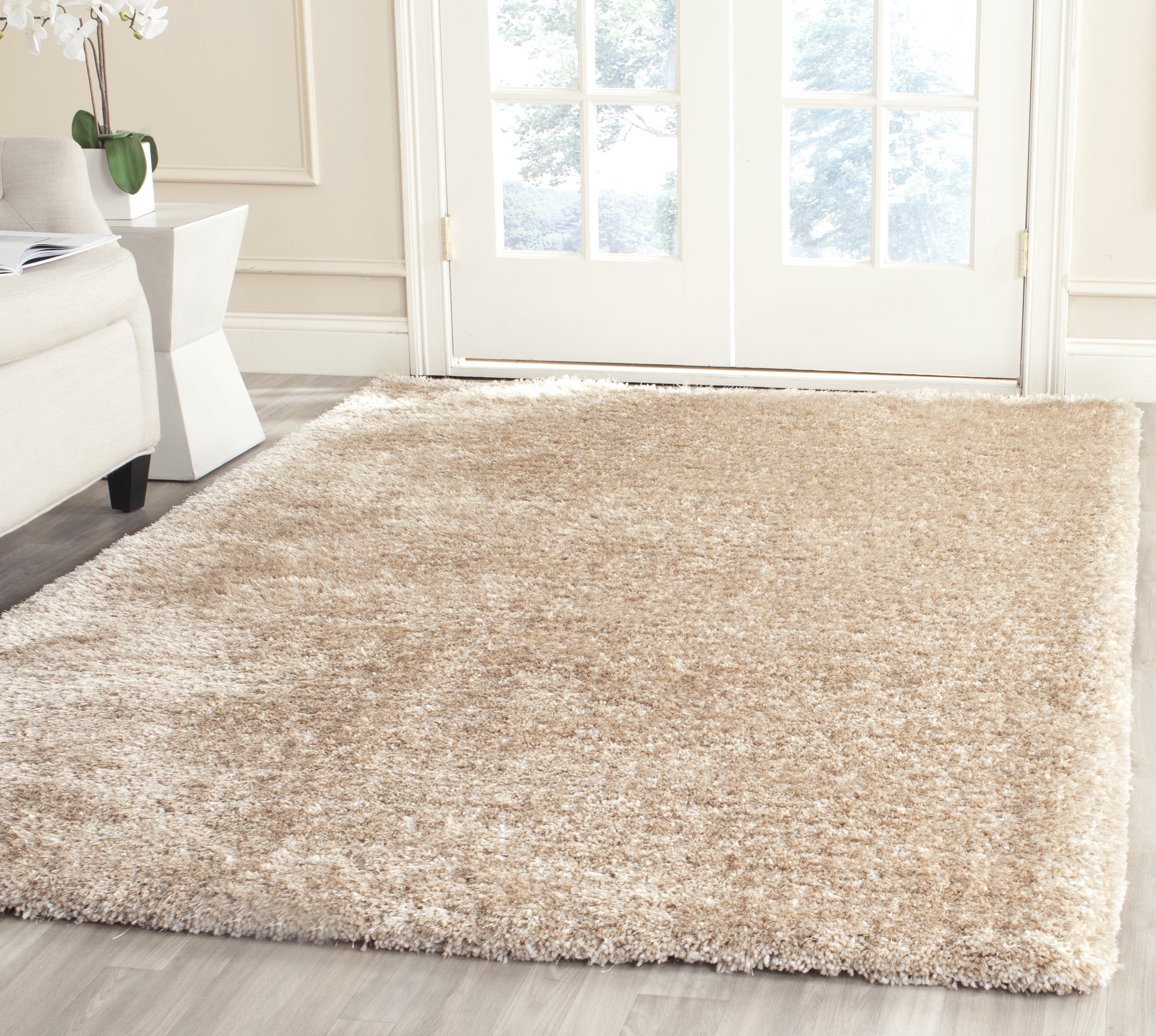 Champagne 6' x 9' Hand-Tufted Shag Area Rug
