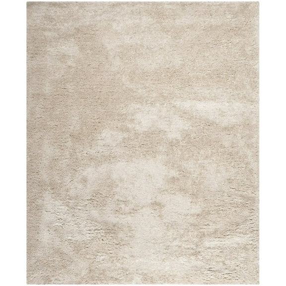 SAFAVIEH Henley Solid South Beach Polyester Shag Area Rug, Champagne, 9' x 12'