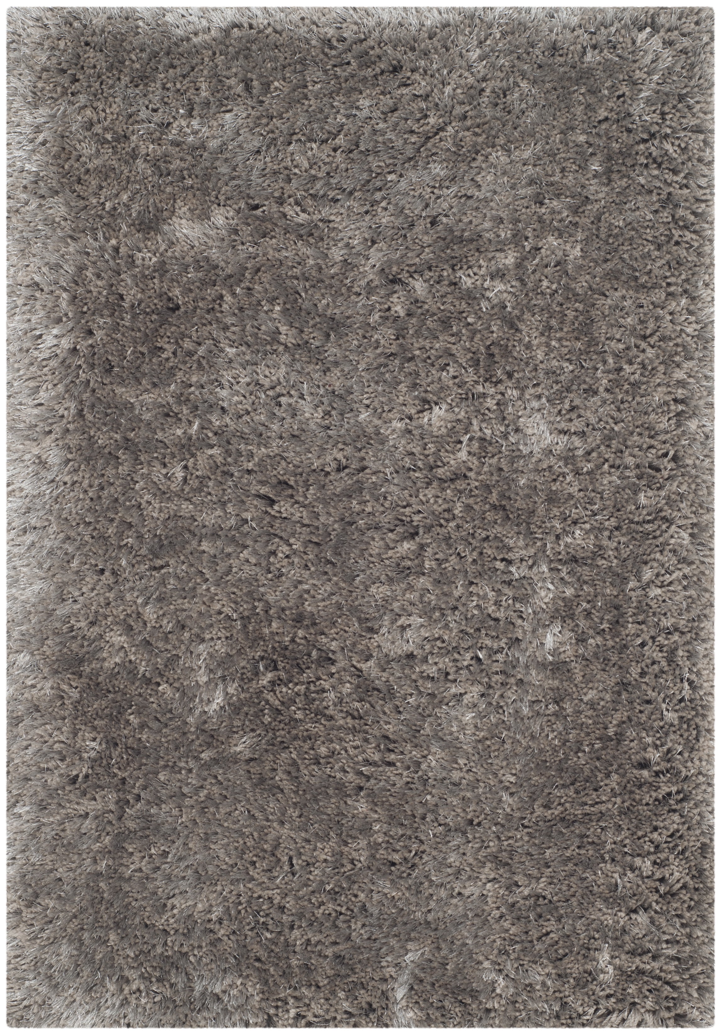 SAFAVIEH Henley Solid South Beach Polyester Shag Area Rug, Silver, 2' x 3'