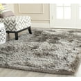 thumbnail image 1 of SAFAVIEH Henley Solid South Beach Polyester Shag Area Rug, Silver, 6' x 9', 1 of 6