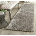 thumbnail image 1 of SAFAVIEH Henley Solid South Beach Polyester Shag Runner Rug, Silver, 2'3" x 8', 1 of 6
