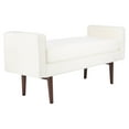 thumbnail image 1 of SAFAVIEH Henri Mid-Century Cushioned Bench, Cream/Walnut, 1 of 9