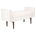 thumbnail image 1 of SAFAVIEH Henri Mid-Century Cushioned Bench, Light Beige/Walnut, 1 of 9