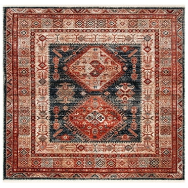 SAFAVIEH Herat Aifric Oriental Area Rug, Rust/Black, 6'7" x 6'7" Square