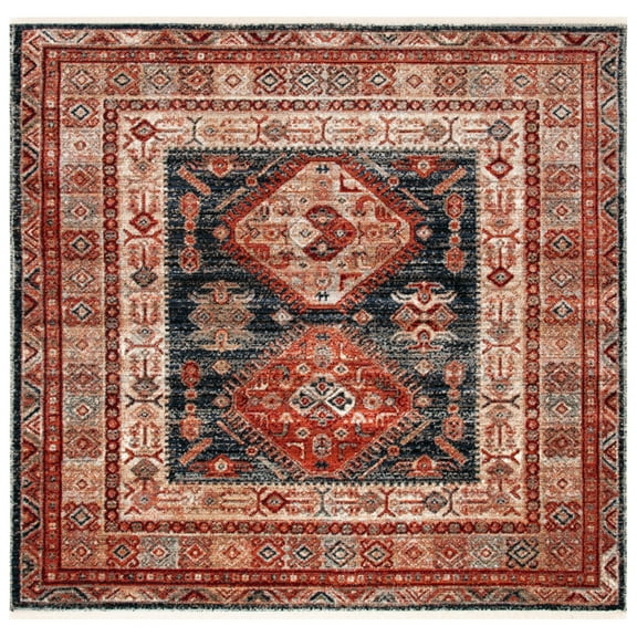 SAFAVIEH Herat Aifric Oriental Area Rug, Rust/Black, 6'7" x 6'7" Square