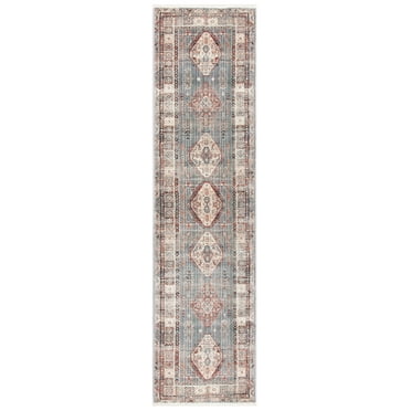 SAFAVIEH Herat Aifric Oriental Runner Rug, Grey/Cream, 2' x 8'