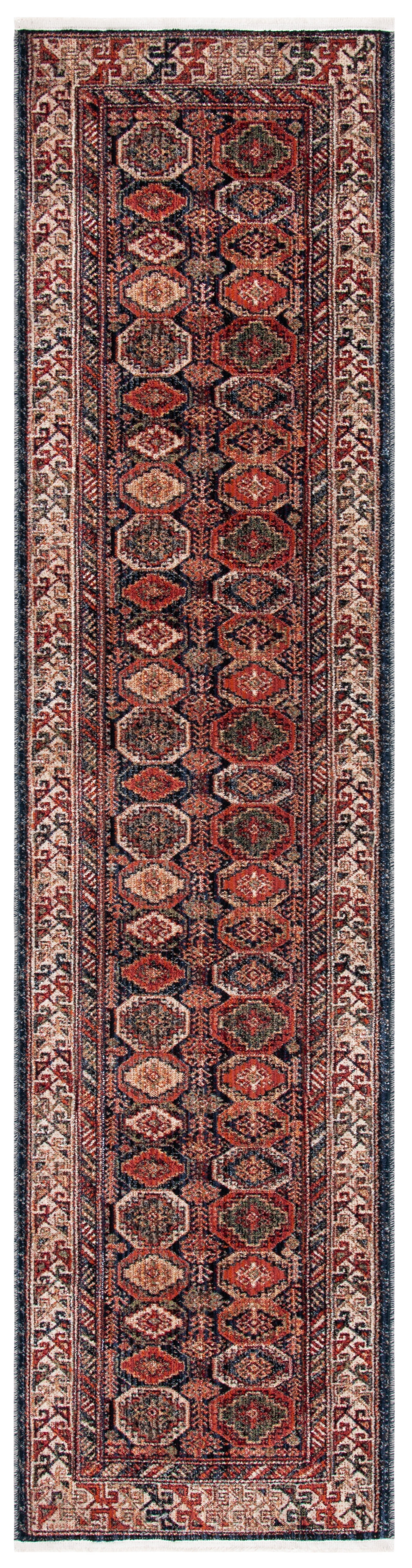 Herat Rust and Creme Medallion Synthetic Runner Rug