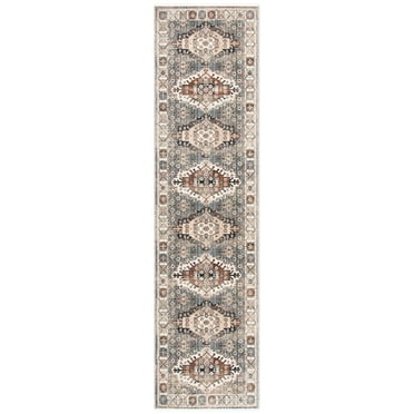 SAFAVIEH Herat Flint Oriental Runner Rug, Grey/Cream, 2' x 8'