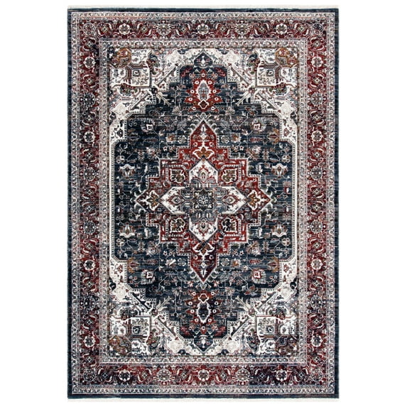 SAFAVIEH Herat Herleva Oriental Area Rug, Navy/Red, 5'3" x 7'7"